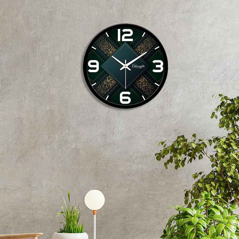 3D Square Glittery Designer Wall Clock