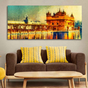 A Classic Canvas Wall Painting of Golden Temple