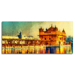 A Classic Canvas Wall Painting of Golden Temple