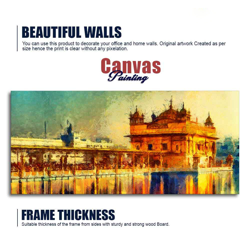 A Classic Canvas Wall Painting of Golden Temple