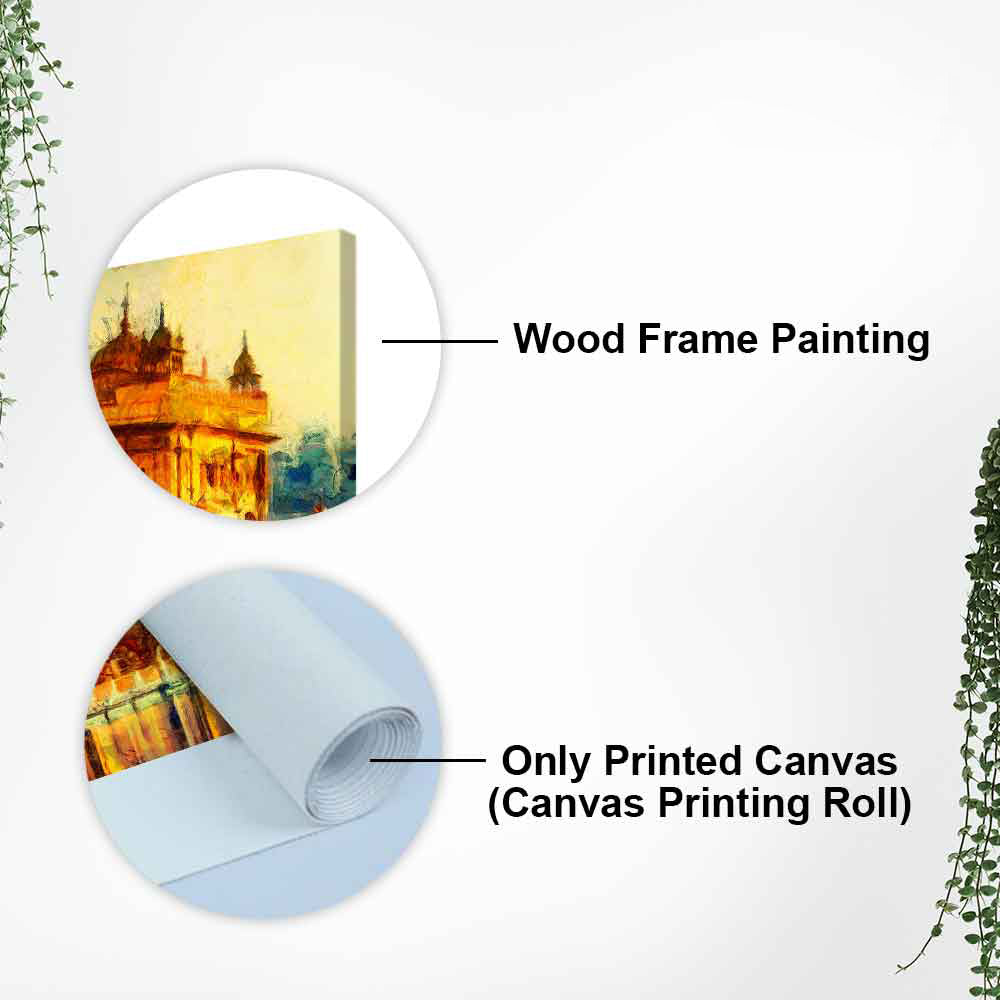 A Classic Canvas Wall Painting of Golden Temple