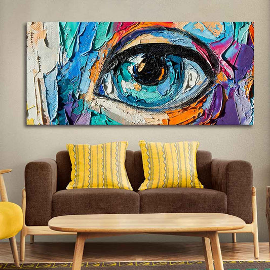 Abstract Art Girl's Eye Canvas Wall Painting