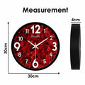 Abstract Red Leaf's Pattern Designer Wall Clock