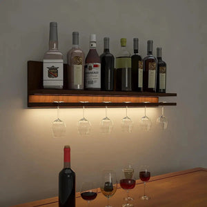 Look MDF Mini Bar Shelf in Walnut Finish