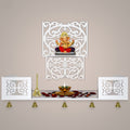 Aesthetic Square Shaped Wall Hanging Wooden Temple