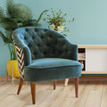 Green Wide Backrest Velvet Sofa Lounge Chair