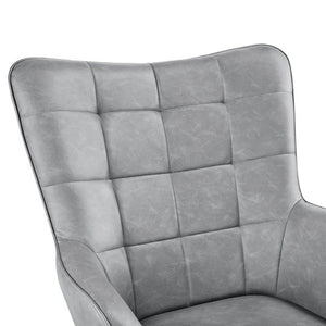 Grey Luxurious Velvet Sofa Lounge Chair