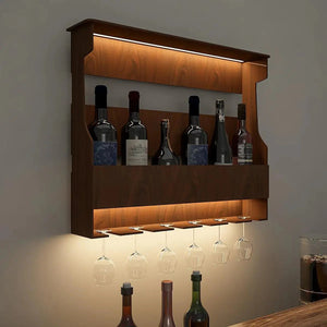  Mini Bar Shelf in Walnut Finish