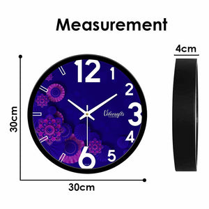 Pink Flowers Pattern Wall Clock