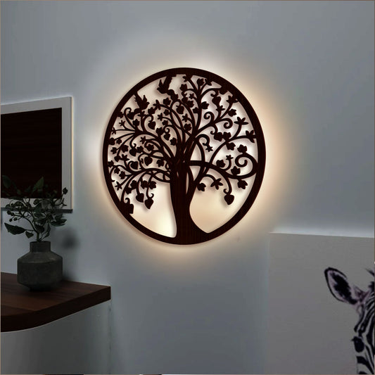 Beautiful Design Modern Backlit Art Wooden Wall Hanging 