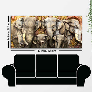 Beautiful Elephants Premium Wall Painting