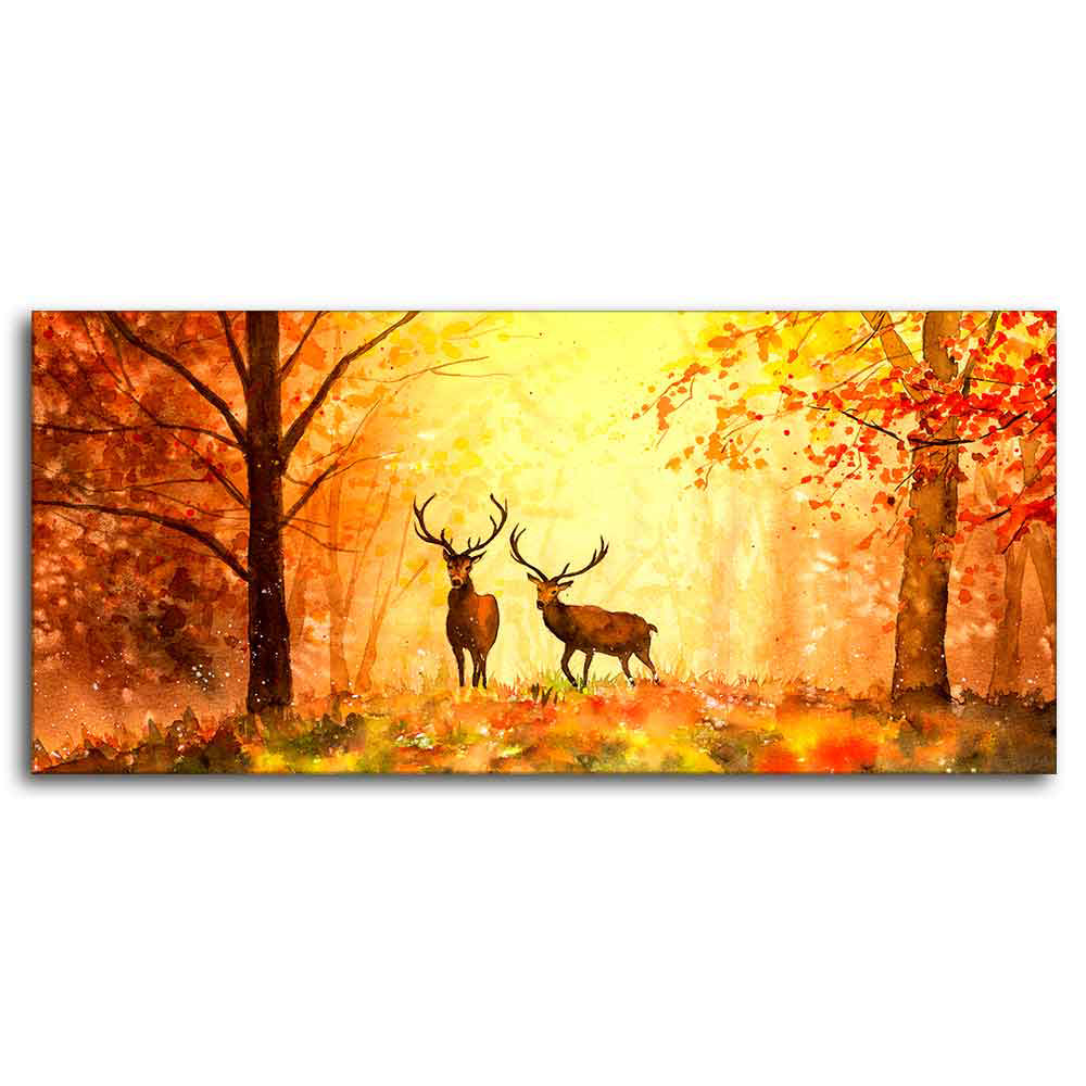 Beautiful Forest Deer Big Canvas Wall Painting