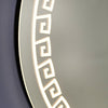 Greek Key Motif LED Round Shape Bathroom Mirror