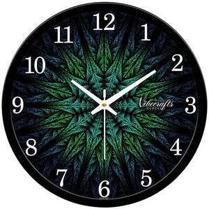 Green Leaves Wall Clock