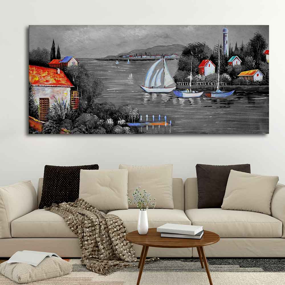 Beautiful Lake View Scenery Canvas Wall Painting