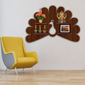  Wooden LED Light Wall Shelf with Walnut Finish