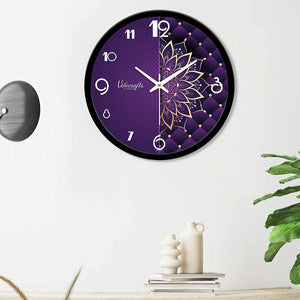 Purple Background Designer Wall Clock