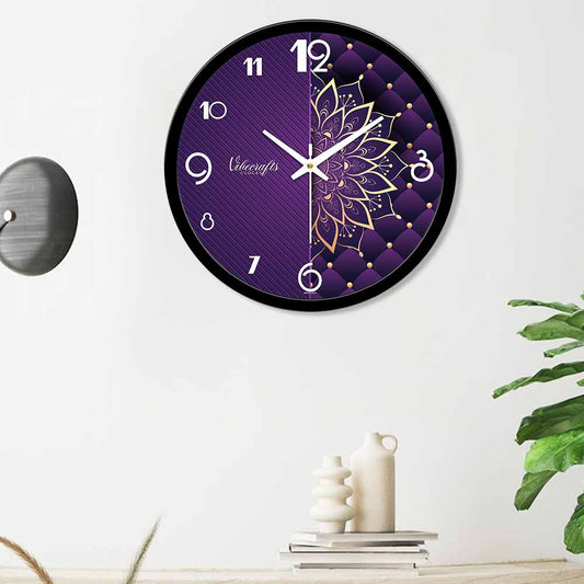 Purple Background Designer Wall Clock