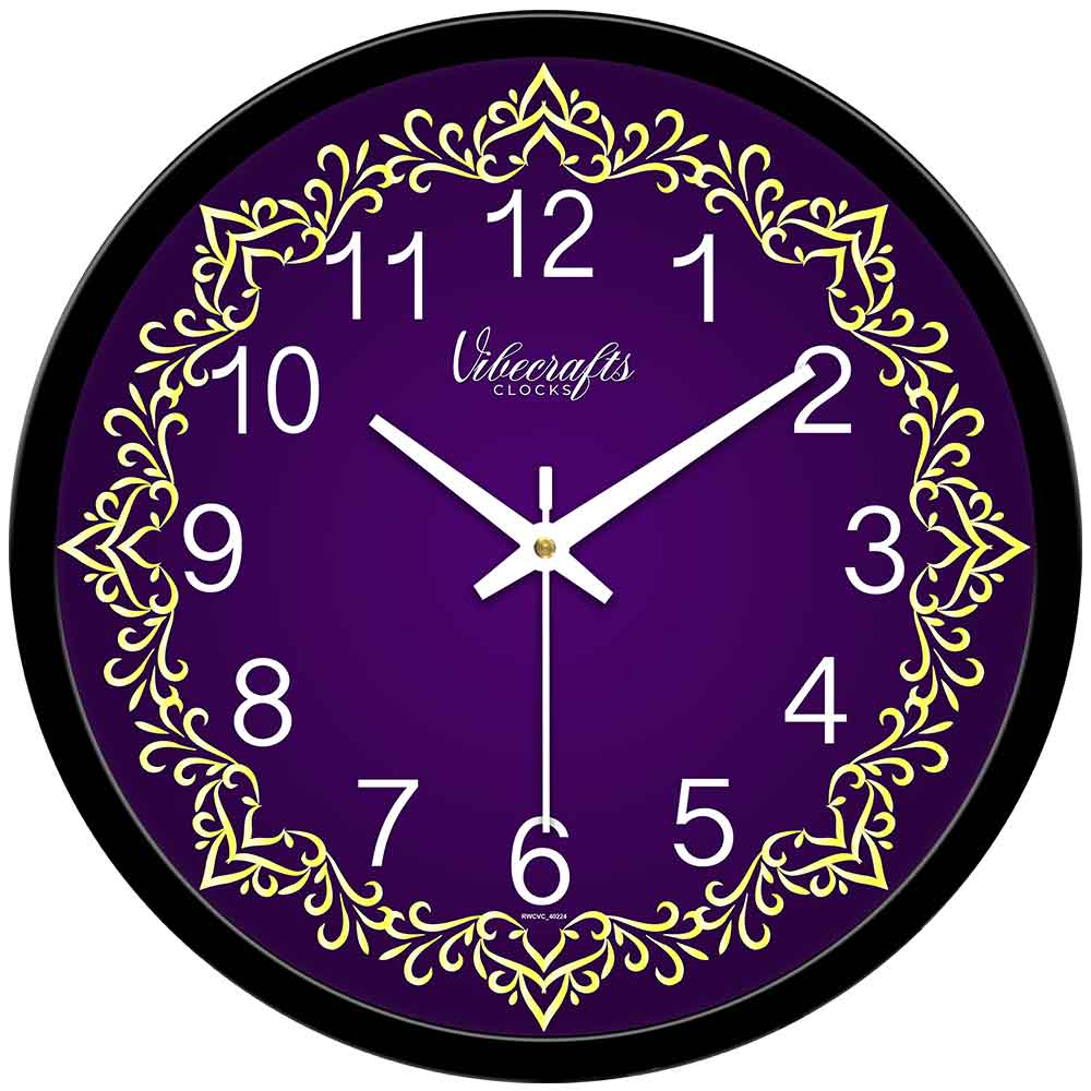 Beautiful Purple Background Printed Designer Wall Clock