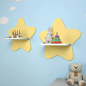 Star Wooden Wall Shelf for Kids Set of Two