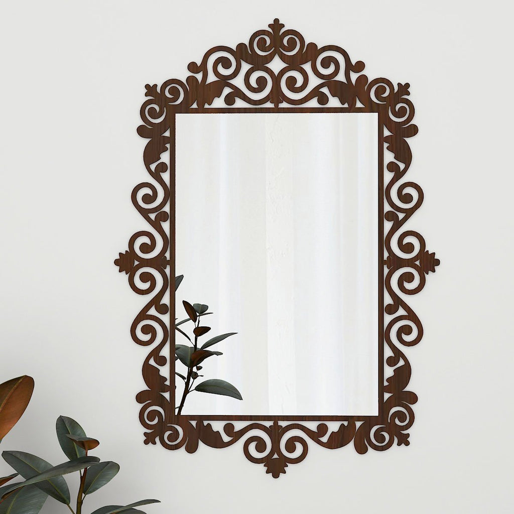 Style Mirror with Walnut Finish