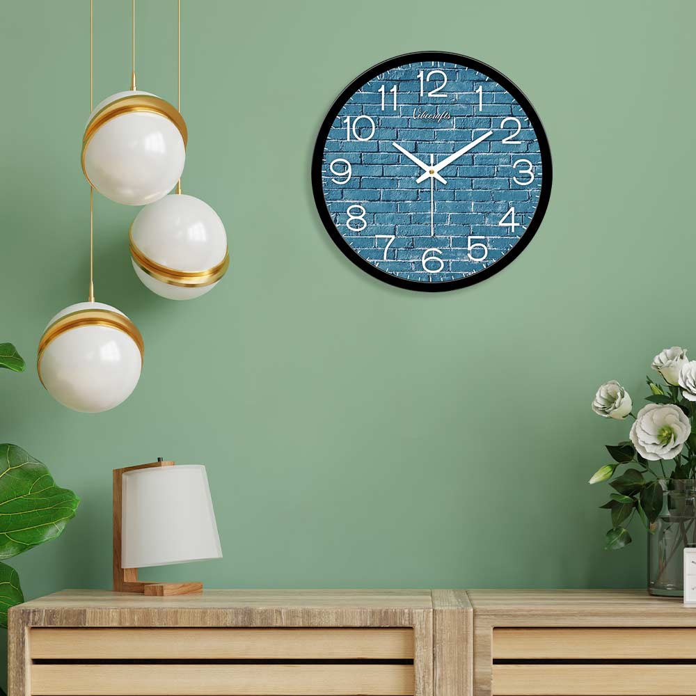 Blue Bricks Designer Wall Clock