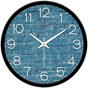 Blue Bricks Designer Wall Clock