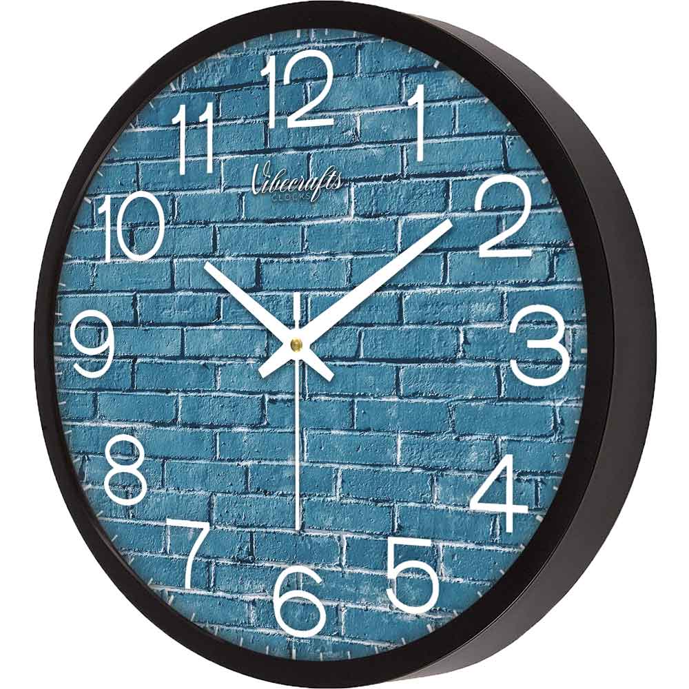 Blue Bricks Designer Wall Clock