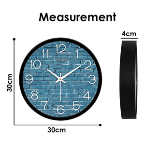 Blue Bricks Designer Wall Clock