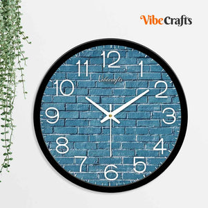 Blue Bricks Designer Wall Clock