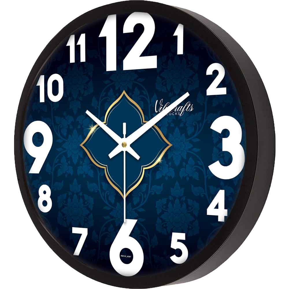 Blue 3D Designer Wall Clock