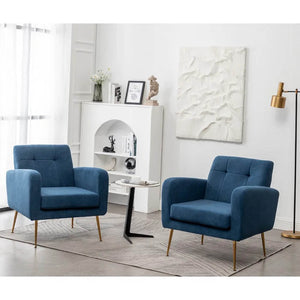 Blue Luxurious Velvet Sofa Lounge Chair