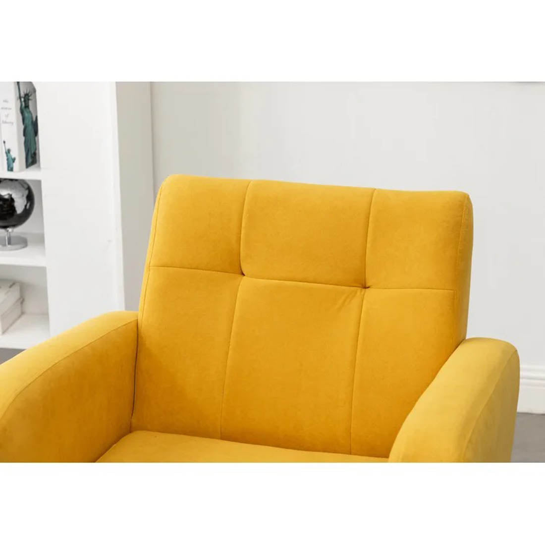 Yellow Relaxing Tufted Velvet Sofa Lounge Chair