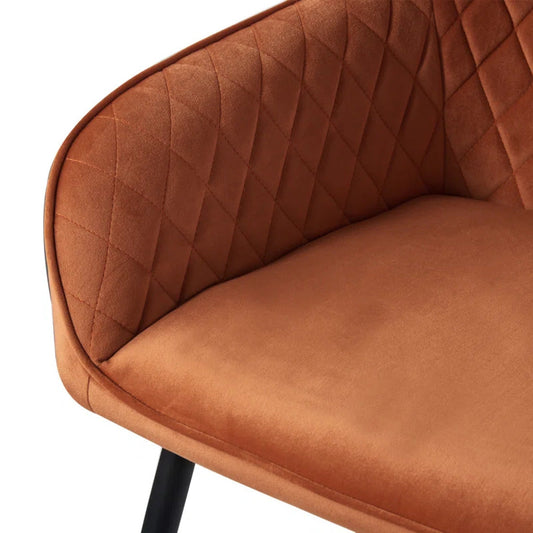 Brown Diamond Shape Velvet Sofa Lounge Chair
