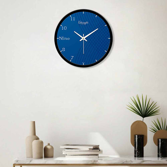 Blue Wall Clock For Living Office