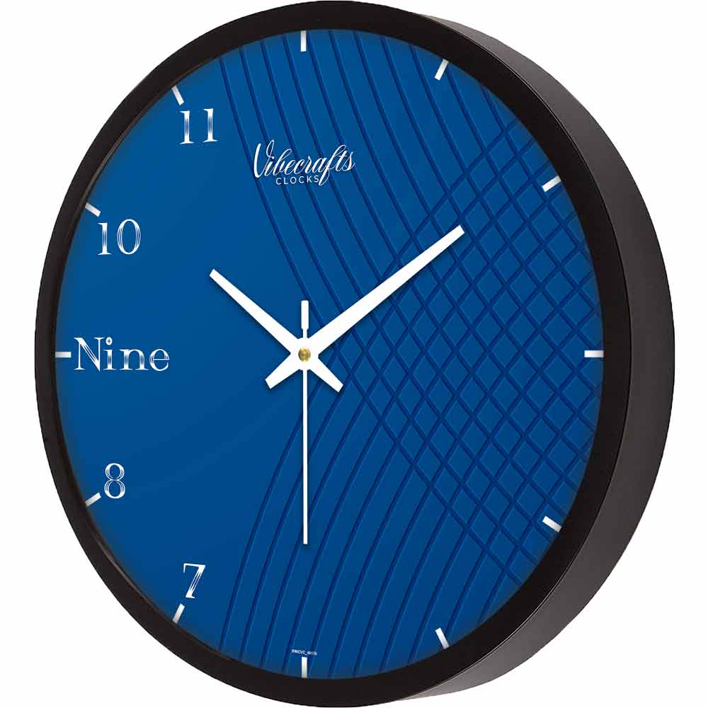 Blue 3D Designer Wall Clock