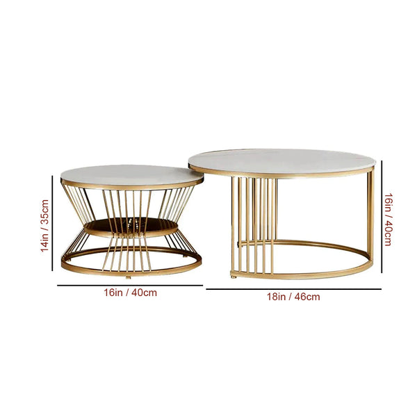 home decor Style Golden Coffee Table Set of 2
