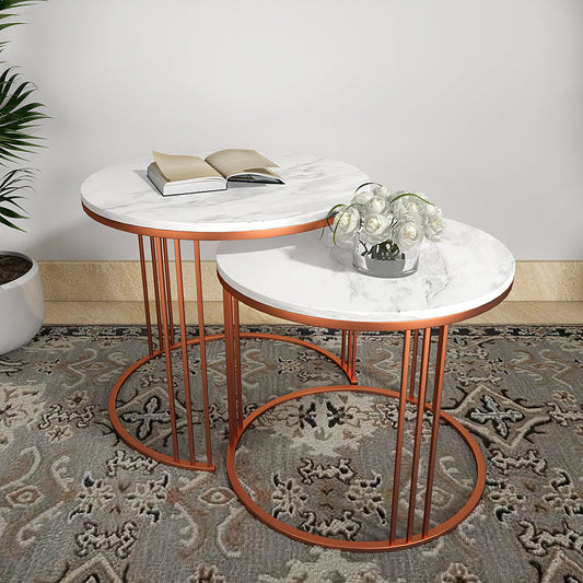 Classic Tethered Copper Nesting Table Set of 2