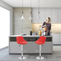 Rest Coral Red Leatherette Bar Stool / Long Chair