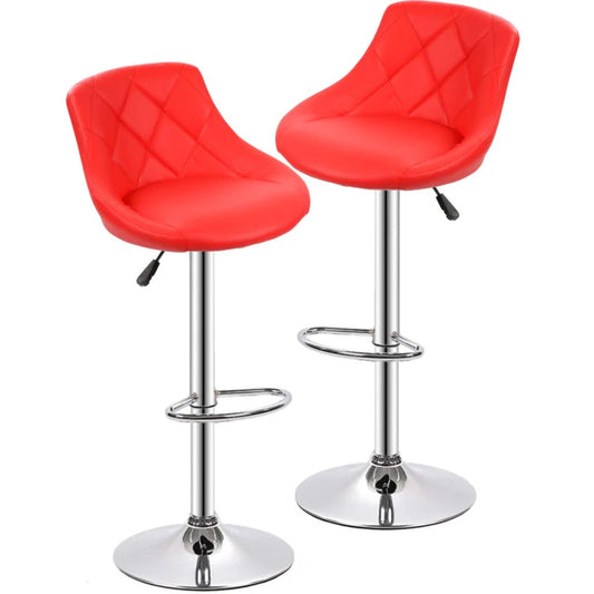Red Leatherette Bar Stool / Long Chair