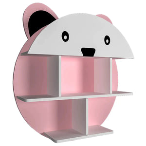 Panda Shape Wooden Wall Storage Shelf for Kids