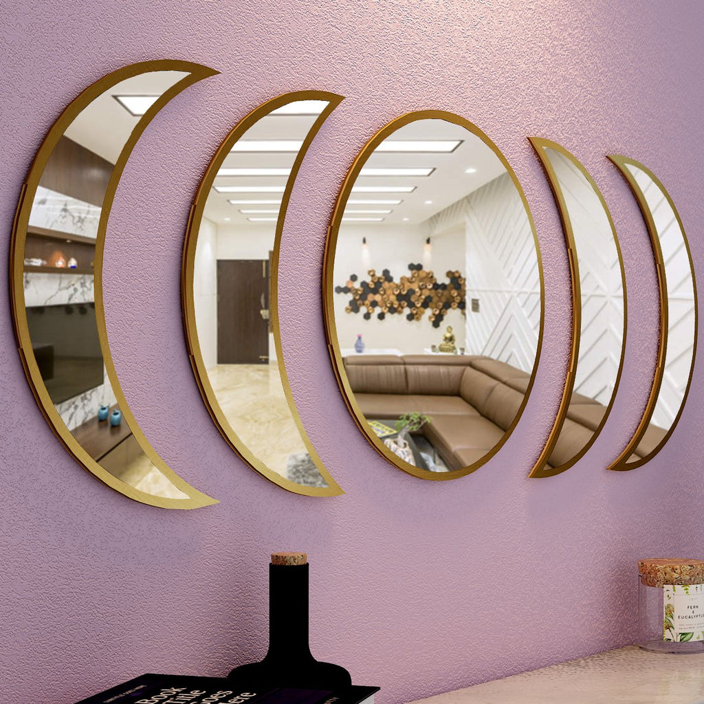 Designer Mirrors Set of Five in Golden Frame