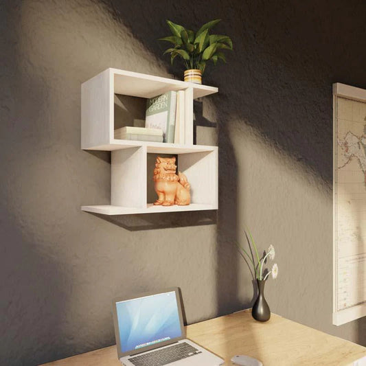 Decorative Shaped Designer Wooden Wall Mounted Shelf