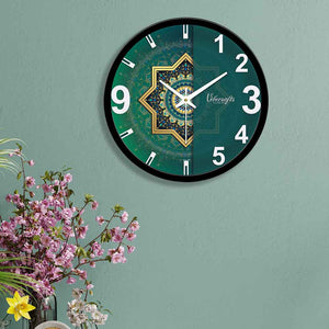 Green Background Designer Wall Clock