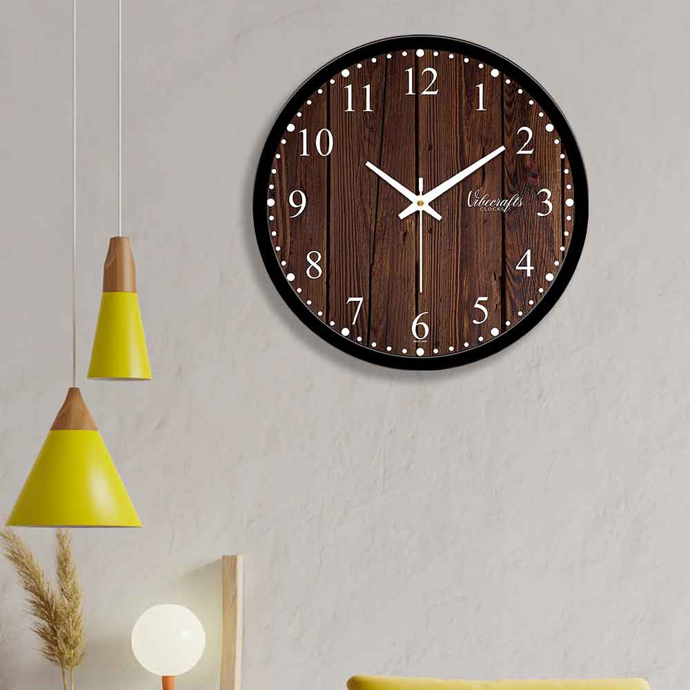 Wooden Texture Designer Wall Clock