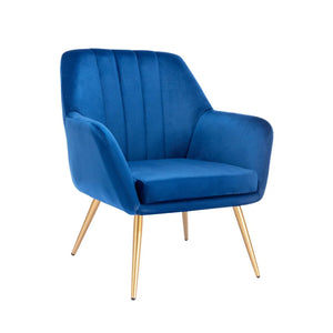  Blue Comfy Velvet Accent Chair