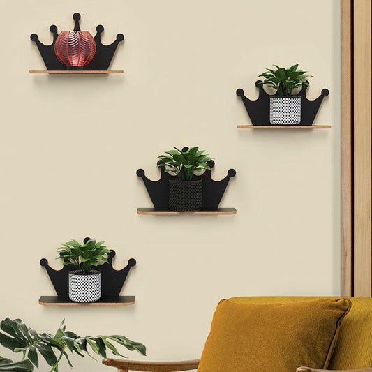 Designer Crown Royality Wooden Wall Mounted Shelf Set of Four