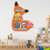 Designer Fox Shape Wooden LED Light Wall Shelf