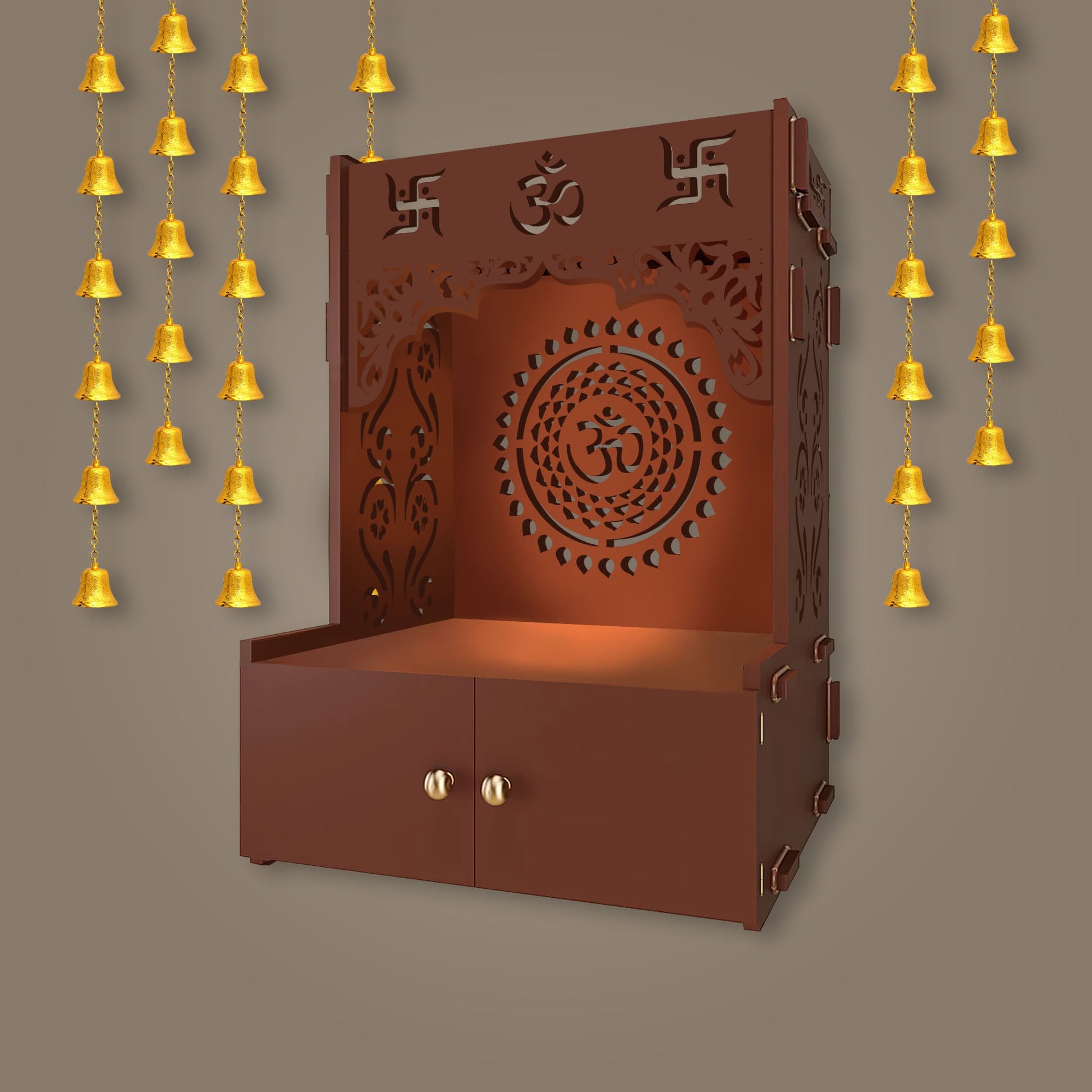 Designer Brown MDF Wood Temple 