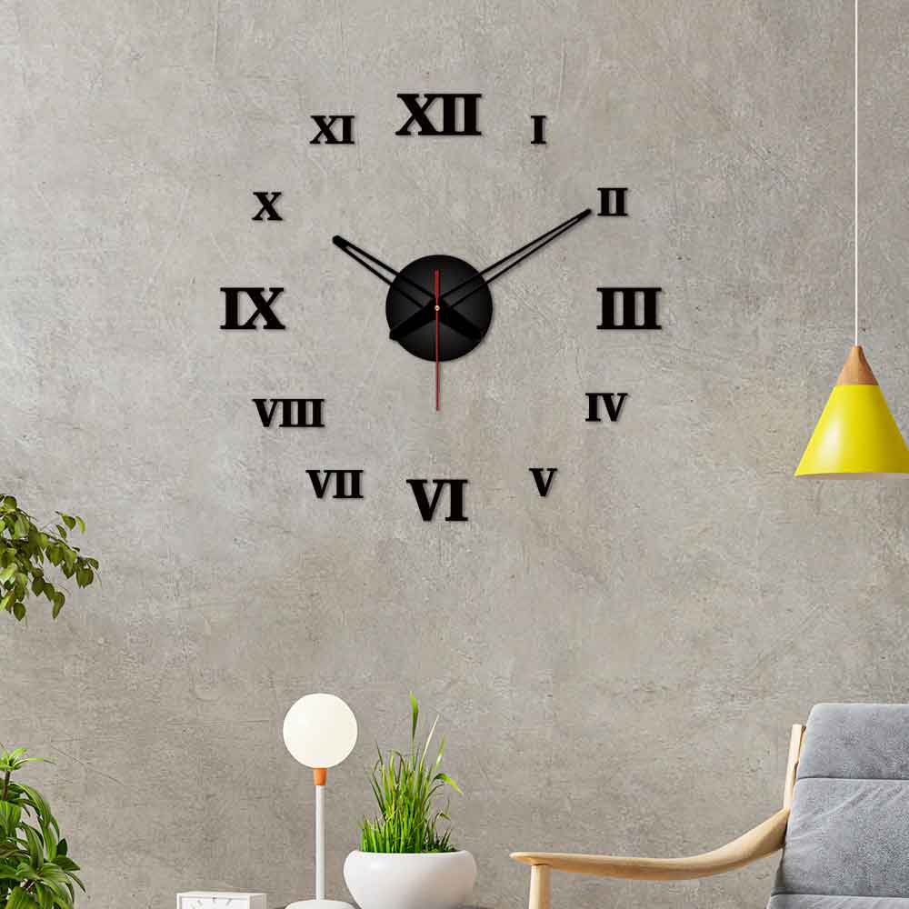 Designer Roman Number Big Size 3D Infinity Wall Clock